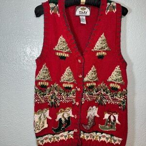 Tiara Festive Red Knit Vest